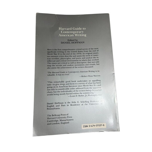 Harvard Guide To Contemporary American Writing By Daniel Hoffman -1979 Paperback - Picture 4 of 11